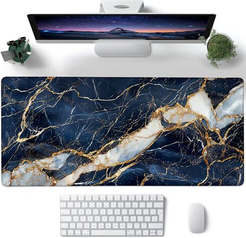 Desk Mat, Cute Lofi Anime Black Cat Green Plants Large Gaming Mouse Pad with Non-Slip Base Stitched Edges,Desk pad for Keyboard and Mouse Home Office 35.4"x15.7" in Saudi Arabia