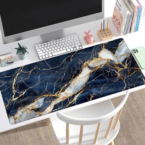 Desk Mat, Cute Lofi Anime Black Cat Green Plants Large Gaming Mouse Pad with Non-Slip Base Stitched Edges,Desk pad for Keyboard and Mouse Home Office 35.4"x15.7" in Saudi Arabia