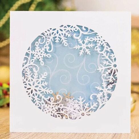 Cutting Dies for Card Making, Snowflake Circle Background Metal Cutting Die Cuts Stencil for DIY Scrapbooking Album Embossing Photo Crafts Paper Cards Decorative Craft Card Making Accessories in Saudi Arabia