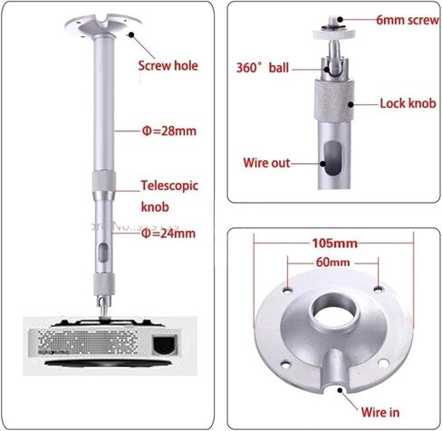 Projector bracket 40 to 80 cm ceiling wall mount in Saudi Arabia