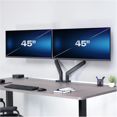 Extension Spring Dual Extra Wide Monitor Stand, up to 45-inch Computer Screen - in Saudi Arabia