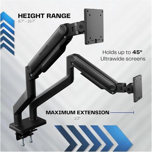 Extension Spring Dual Extra Wide Monitor Stand, up to 45-inch Computer Screen - in Saudi Arabia