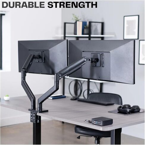 Extension Spring Dual Extra Wide Monitor Stand, up to 45-inch Computer Screen - in Saudi Arabia