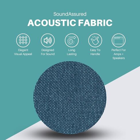 Acoustic Fabric - TruWeave™ by SoundAssured - 100% Acoustically Transparent - for DIY Acoustic Panels, Speaker Grill Fabric, Guitar Amps (Midnight Teal) in Saudi Arabia