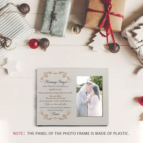 إطار صورة الزفاف، هدايا خطوبة الزفاف السنوية للعروسين الجدد، العروس والعريس، هدايا متزوجة للتو، هدايا شهر العسل، ديكور زفاف ريفي 5 × 7 إطار صور in Kuwait
