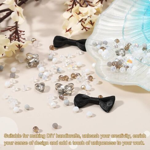 uxcell 314Pcs Acrylic Assorted Beads, Random Style Mix Lovely Bulk Bead Heart Butterfly Aesthetic Beads for Keychain DIY Crafts, Pink in Saudi Arabia
