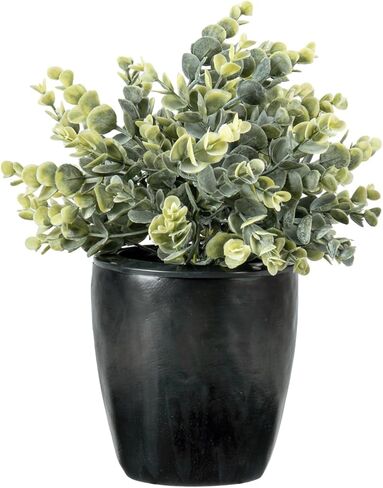 MyGift Fake Plant Pot Fotion Safe و Motictencial Eucalyptus Boxwood Potted في زارع خرسانية أسود مع مقصورة تخزين خفية ، ديكور المنزل المخبأ السري in Kuwait