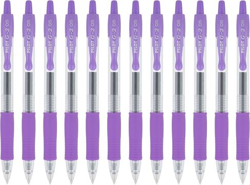 Pilot G2 Retractable Gel Pens, Extra Fine Point, Purple Ink, 0.5 mm, 12 Pack (31107) in Saudi Arabia