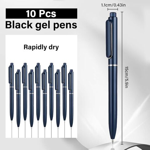 EUSOAR Gel Pens Black, 10 Pack Medium Point Pen 0.7mm Cute Pens for Women with Assorted Barrel Colors, Quick-drying Ink Gel Pen Set Leak-proof for Work Journaling School Note Taking Sketching in Saudi Arabia