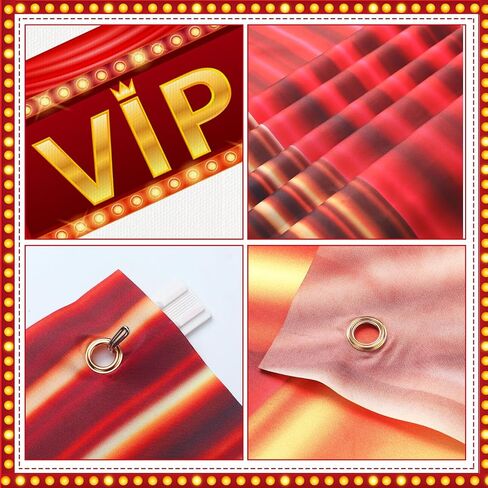 Preboun VIP Party Decorations Sign Red Carpet Party Decorations VIP Stage Entrance Sign Movie Night Door Curtain Banner for Movie Night Theater Now Showing 1920s Supplies in Saudi Arabia