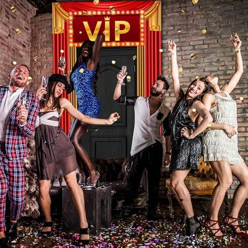 Preboun VIP Party Decorations Sign Red Carpet Party Decorations VIP Stage Entrance Sign Movie Night Door Curtain Banner for Movie Night Theater Now Showing 1920s Supplies in Saudi Arabia