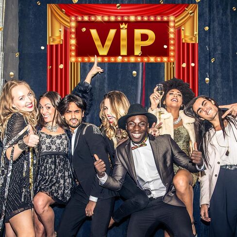 Preboun VIP Party Decorations Sign Red Carpet Party Decorations VIP Stage Entrance Sign Movie Night Door Curtain Banner for Movie Night Theater Now Showing 1920s Supplies in Saudi Arabia