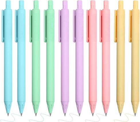 10 Pack Retractable Gel Ink Pens 0.5mm – 5 Color Ink Smooth Writing Pen, Cute Pastel Pens for School, Office, Journaling & Gift Supplies in Saudi Arabia
