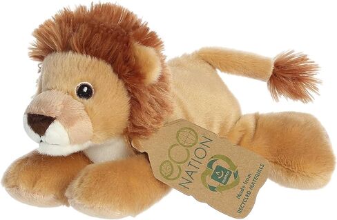 Aurora® Responsibly Made Eco Nation™ Eco Softies™ Lion Stuffed Animal - Ideal for Playtime Adventures - Perfect for Birthdays or Just Because - Brown 8 Inches in Saudi Arabia