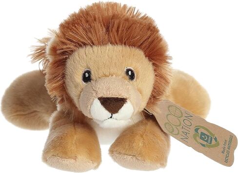 Aurora® Responsibly Made Eco Nation™ Eco Softies™ Lion Stuffed Animal - Ideal for Playtime Adventures - Perfect for Birthdays or Just Because - Brown 8 Inches in Saudi Arabia