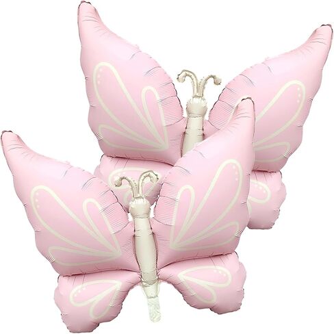 Butterfly Foil Balloons,37Inch Pink Mylar Helium Balloons for Butterfly Theme Girls Birthday Baby Shower Wedding Spring and Summer Party Decorations Supplies Pack of 2 in Kuwait
