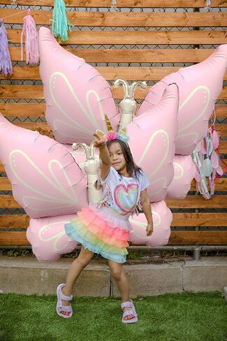 Butterfly Foil Balloons,37Inch Pink Mylar Helium Balloons for Butterfly Theme Girls Birthday Baby Shower Wedding Spring and Summer Party Decorations Supplies Pack of 2 in Kuwait