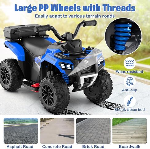 Costzon Kids ATV, 6V Four Wheeler Quad Electric Vehicle with Spray Function, Storage Box, Musin & Lights, Kids 4 Wheeler Ride on Car Toy for Boys Girls 18+ Months (Pink) in Saudi Arabia