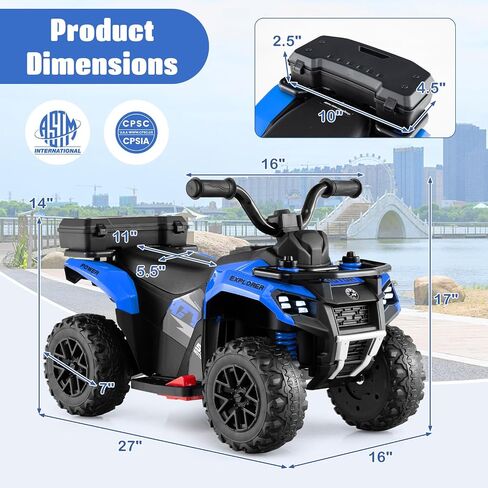 Costzon Kids ATV, 6V Four Wheeler Quad Electric Vehicle with Spray Function, Storage Box, Musin & Lights, Kids 4 Wheeler Ride on Car Toy for Boys Girls 18+ Months (Pink) in Saudi Arabia