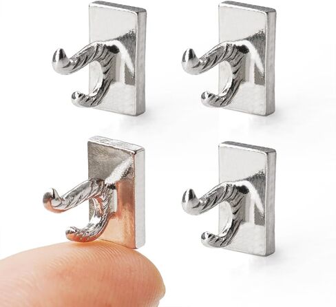 Odoria Dollhouse Hanging Hooks Miniature: 1/12 Scale Towel Hook Wall for Modern Bathroom Kitchen - Mini Coat Hooks Metal Silver 4Pcs in Saudi Arabia