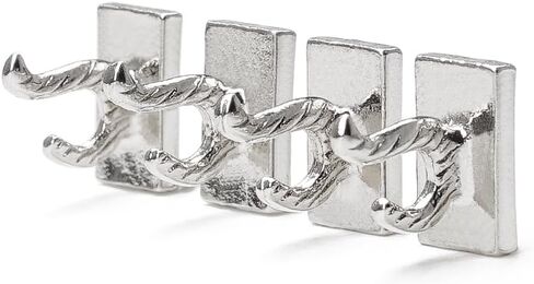 Odoria Dollhouse Hanging Hooks Miniature: 1/12 Scale Towel Hook Wall for Modern Bathroom Kitchen - Mini Coat Hooks Metal Silver 4Pcs in Saudi Arabia