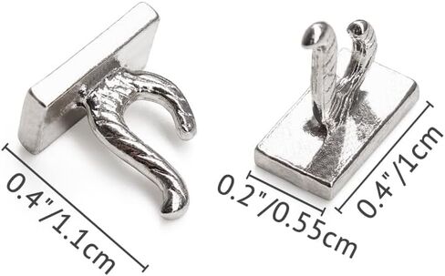 Odoria Dollhouse Hanging Hooks Miniature: 1/12 Scale Towel Hook Wall for Modern Bathroom Kitchen - Mini Coat Hooks Metal Silver 4Pcs in Saudi Arabia