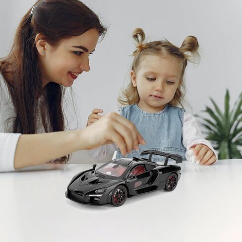 1:24 نموذج سيارات المقياس متوافق مع لعبة McLaren Senna Super Sports Car Toys ، وسبائك الزنك ، وسحب لعبة Toy Back مع الصوت والضوء للفتيان البالغين 3 4 5 6 7 8 (أسود) in Kuwait