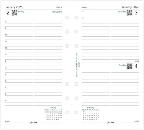 Filofax Personal day per page English appointments 2026 diary 26-68441 in Saudi Arabia