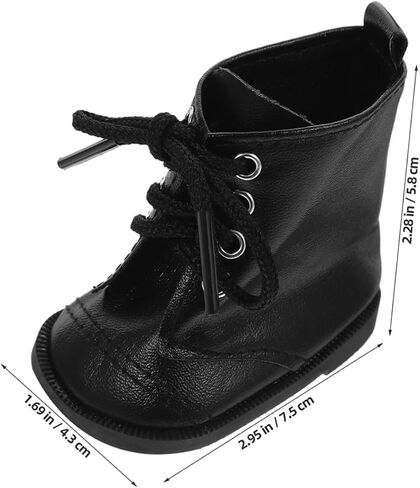 Kisangel 2pairs Doll Shoes for 18 inch Dolls ، Pu Leather Mini Boots for Dollhouse Girl Boy Fashion Associate Explists Wear Craftsmarship in Kuwait