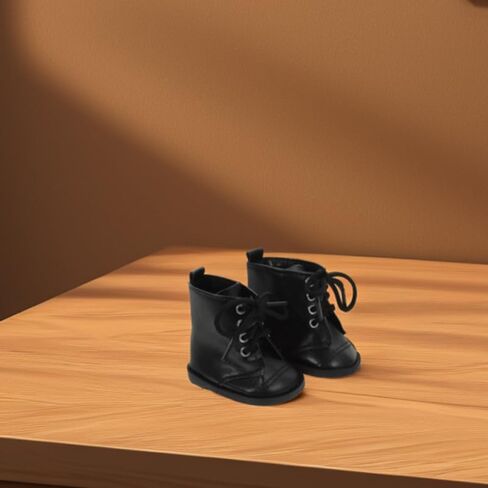 Kisangel 2pairs Doll Shoes for 18 inch Dolls ، Pu Leather Mini Boots for Dollhouse Girl Boy Fashion Associate Explists Wear Craftsmarship in Kuwait
