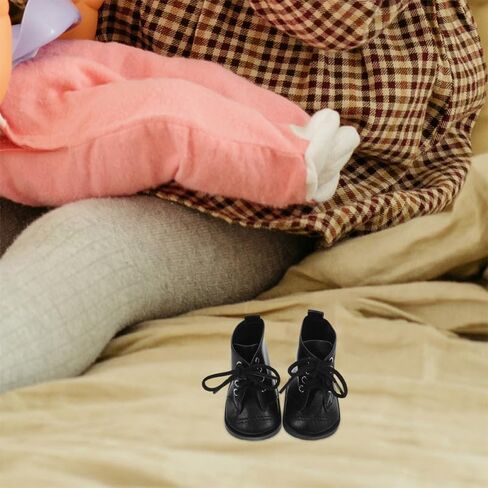 Kisangel 2pairs Doll Shoes for 18 inch Dolls ، Pu Leather Mini Boots for Dollhouse Girl Boy Fashion Associate Explists Wear Craftsmarship in Kuwait