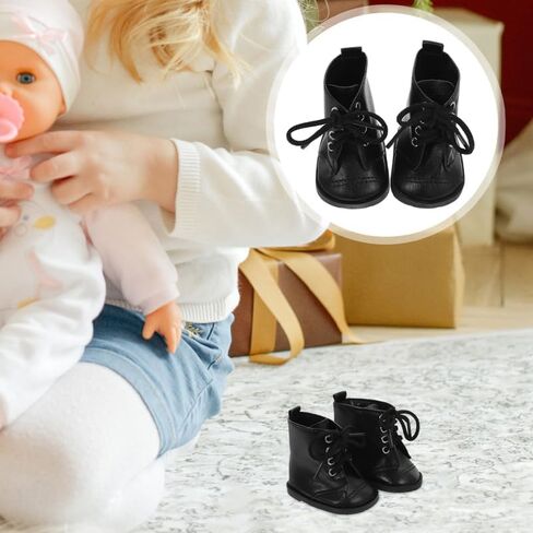 Kisangel 2pairs Doll Shoes for 18 inch Dolls ، Pu Leather Mini Boots for Dollhouse Girl Boy Fashion Associate Explists Wear Craftsmarship in Kuwait