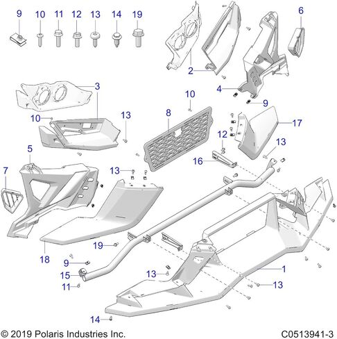 جناح Polaris Slingshot ، الأمامي ، الجزء السفلي ، الجزء الأصلي OEM 5454386 ، كتي 1 in Kuwait