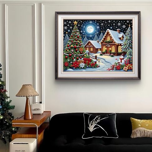 Ruimestron Night Night Scene Kit Diamond Art Kit للبالغين ، لوحة كبيرة من الماس 5D مع الماس المتلألئ المستدير ، هدية جدار المنزل الاحتفالية للمبتدئين (16 × 12 بوصة) in Saudi Arabia