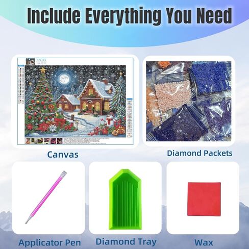 Ruimestron Night Night Scene Kit Diamond Art Kit للبالغين ، لوحة كبيرة من الماس 5D مع الماس المتلألئ المستدير ، هدية جدار المنزل الاحتفالية للمبتدئين (16 × 12 بوصة) in Saudi Arabia