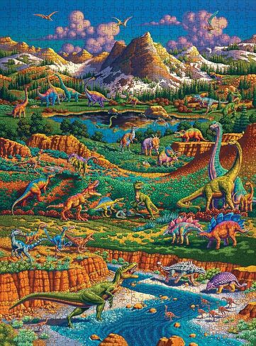 Buffalo Games - Eric Dowdle - Dinosaur Valley - 1000 Piece Puzzle - Challenging Puzzle Perfect for Game Nights - Finished Size is 26.75 x 19.75 in Saudi Arabia