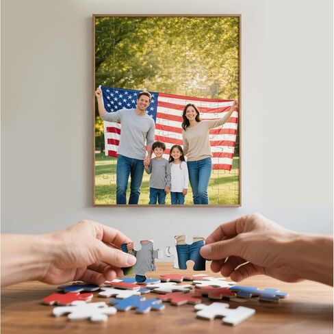 الألغاز المخصصة من الصور الألغاز الشخصية 35/70/120/200/300/1000/1500pcs ، هدايا شخصية لأزواج عائلة عائلة العائلة (30-120pcs عمودي) in Saudi Arabia