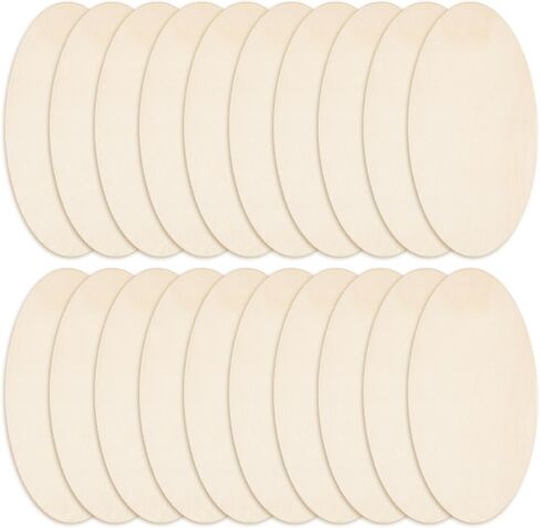 50pcs Oval Wooden Cutout Wooden Discs, 1.2x2.4inch Unfinished Beech Wooden Boards for Crafts, Blank Wooden Signs for Artist Painting Door Hanger Sign Wedding Christmas Decor in Saudi Arabia