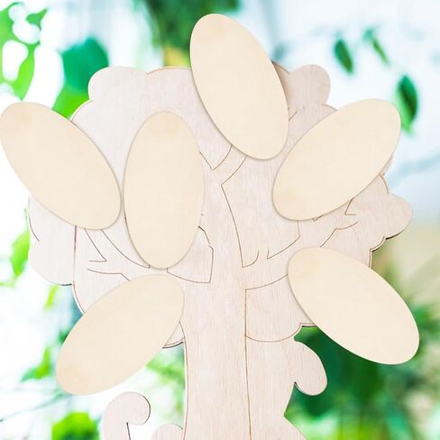 50pcs Oval Wooden Cutout Wooden Discs, 1.2x2.4inch Unfinished Beech Wooden Boards for Crafts, Blank Wooden Signs for Artist Painting Door Hanger Sign Wedding Christmas Decor in Saudi Arabia