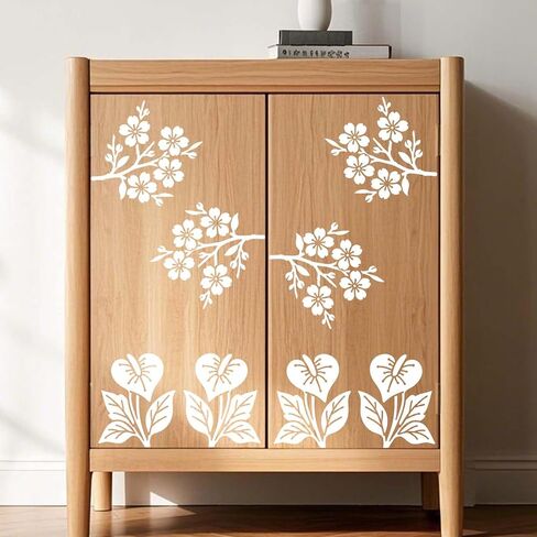 20pcs Flower Stencils for Painting, 3 Inch Reusable Sunflower Plant Botanical Floral Wildflower Templates for Wood Nature Fence Walls DIY Crafts T-Shirts Canvas & Floor Decor in Saudi Arabia