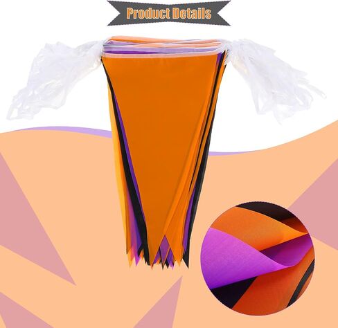 10 Pieces 328 ft Halloween Pennant Banner Flags Black Purple Orange Triangle Flag Banner Halloween Bunting Halloween Party Hanging Decoration Festive Seasonal Decoration for Birthday Outdoor Indoor in Saudi Arabia