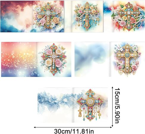 Pigpigboss 6 حزم Mandala Diamond Art Arting Kit ، بطاقات عيد ميلاد الزهور الطلاء مع الماس ، وبطاقات الرسم الماسي الخاصة ذات الشكل الخاص ، الحرف اليدوية لرغبات العطلات البالغة والبركة in Saudi Arabia