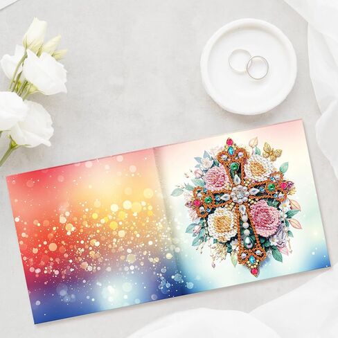 Pigpigboss 6 حزم Mandala Diamond Art Arting Kit ، بطاقات عيد ميلاد الزهور الطلاء مع الماس ، وبطاقات الرسم الماسي الخاصة ذات الشكل الخاص ، الحرف اليدوية لرغبات العطلات البالغة والبركة in Saudi Arabia