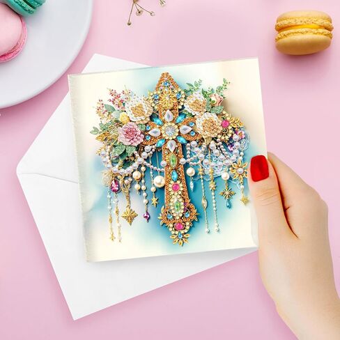 Pigpigboss 6 حزم Mandala Diamond Art Arting Kit ، بطاقات عيد ميلاد الزهور الطلاء مع الماس ، وبطاقات الرسم الماسي الخاصة ذات الشكل الخاص ، الحرف اليدوية لرغبات العطلات البالغة والبركة in Saudi Arabia