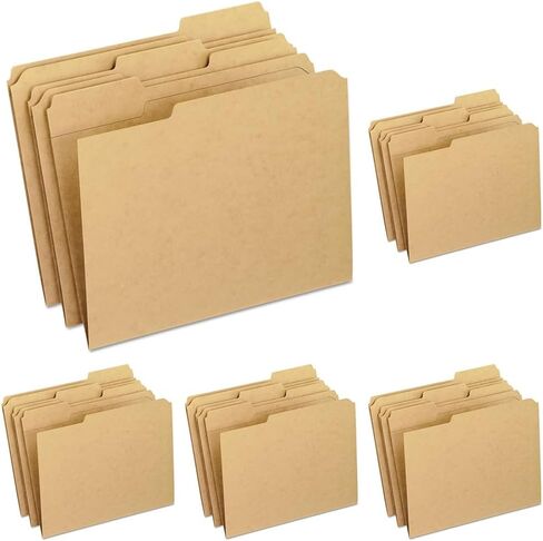 Pendaflex RK15213 مجلدات ملفات كرافت داكنة بطبقتين، 1/3 علامة تبويب علوية، حرف، بني (صندوق من 100) in Saudi Arabia