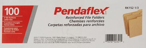 Pendaflex RK15213 مجلدات ملفات كرافت داكنة بطبقتين، 1/3 علامة تبويب علوية، حرف، بني (صندوق من 100) in Saudi Arabia