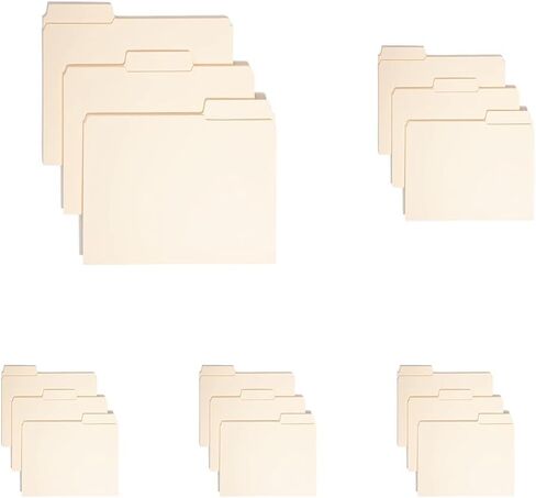 Smead SuperTab File Folder, Oversized Reinforced 1/3-Cut Tab, Guide Height, Letter Size, Manila, 100 Per Box (10395) in Kuwait