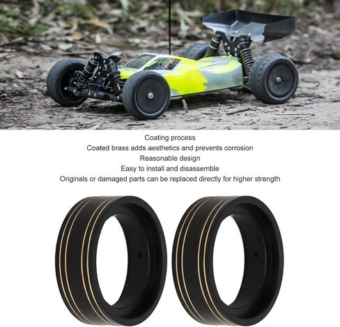 2PCS BRASS BEADLOCK CLAMP RING Professional 1.3inch RC BEADLOCK WHELE ONIZES لـ 1/18 RC CAR (الذهب) in Kuwait