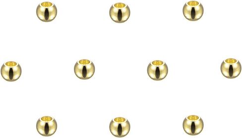 HARFINGTON 10pcs Beads 10mm Stainless Steel 6mm Hole Dia Bead for DIY Crafts, Gold Tone in Saudi Arabia
