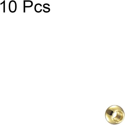 HARFINGTON 10pcs Beads 10mm Stainless Steel 6mm Hole Dia Bead for DIY Crafts, Gold Tone in Saudi Arabia